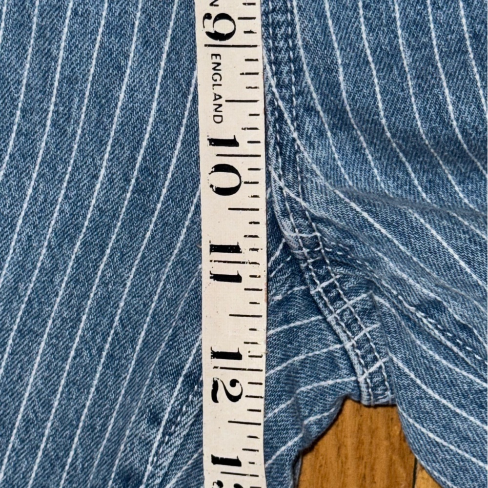 LOFT Blue Striped Flare Jeans - Picture 10 of 11